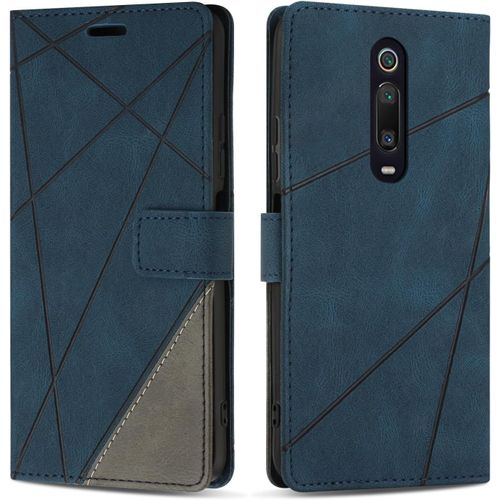 Kal-Coque Pour Xiaomi Mi 9t / Xiaomi Mi 9t Pro, Protection Housse Etui En Cuir Pu Portefeuille Avec Emplacements Cartes Et Fonction Support Pour Xiaomi Mi 9t / Xiaomi Mi 9t Pro, Bleu