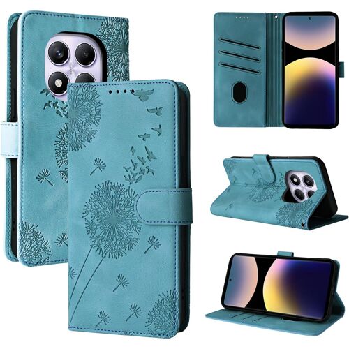 KAL-Coque Redmi Note 14 Pro 4G Pissenlit Housse En Cuir Pu Étui À Fermeture Magnétique Portefeuille Étui À Rabat Pour Xiaomi Redmi Note 14 Pro 4G Bleu