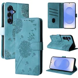 TRAHOO-Coque Samsung Galaxy S25 5G Pissenlit Housse en Cuir PU Samsung Galaxy S25 5G Étui à Fermeture Magnétique Portefeuille Étui à Rabat pour Samsung Galaxy S25 5G Bleu