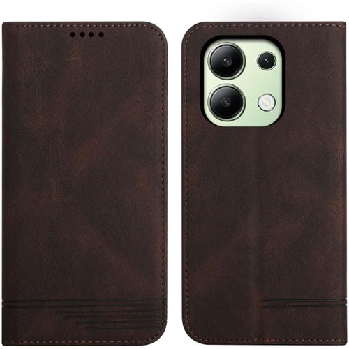 Kal-Coque Xiaomi Redmi Note 13 4g - Étui Portefeuille En Cuir Pu Avec Fentes Pour Cartes, Magnétique, Housse De Protection - Brun