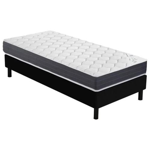 Matelas Ramage + sommier Newkit - 90x190 - Ressorts - Hauteur 25 cm - Soutien ferme