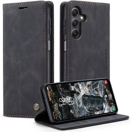 NSIECD-Coque pour Samsung Galaxy S25 Clapet Case en Cuir Pochette Protection Portefeuille Rabat Etui Premium Housse Porte Carte Magnétique Étui pour Samsung Galaxy S25, Noir