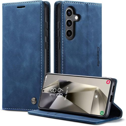 Eryi-Coque Pour Samsung Galaxy S24 5g Étui Wallet Cover, Housse Flip En Cuir Premium Pu Portefeuille Case, [Fentes Pour Cartes] [Magnétique] [Antichoc] [Kickstand] Housse Samsung S24 Case, Bleu