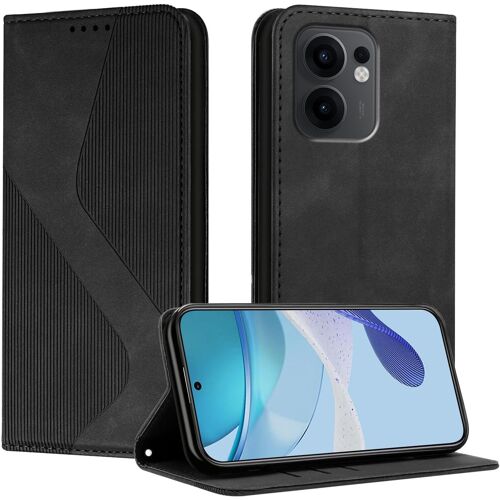 KAL-Coque Pour Oppo Reno 13F 5G/Reno 13 Fs 5G, Housse En Cuir Oppo Reno 13F 5G/Reno 13 Fs 5G, Cuir Portefeuille Housse Avec Magnétique Flip Étui À Rabat Case Etui Oppo Reno 13 Fs 5G (Noir)