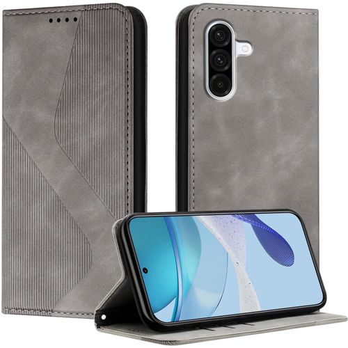 Kal-Coque Pour Samsung Galaxy A36 5g, Housse En Cuir Samsung Galaxy A36 5g, Cuir Portefeuille Housse Avec Magnétique Flip Étui À Rabat Case Etui Samsung A36 5g (Gris)