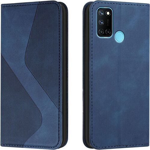 KAL-Coque Pour Oppo Realme 7I/Realme C17, Etui Oppo Realme 7I/Realme C17 Cuir, Pu Cuir Portefeuille Housse Et Magnétique Pochette Étui À Rabat Protection Case Avec Antichoc Tpu Housse (Bleu)