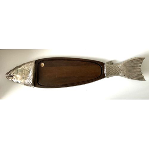 Grand Présentoir Plat Plateau À Découpe Du Poisson Saumon Design Vintage Art