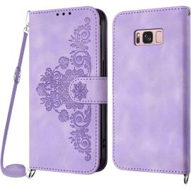 Kal-Coque Pour Samsung Galaxy S8 Plus Avec Cordon, Etui Pour Samsung S8 Plus Avec Cordon Collier, Housse En Cuir Pu Avec [Bandoulière Réglable] Lanyard Case Cover (Violet)