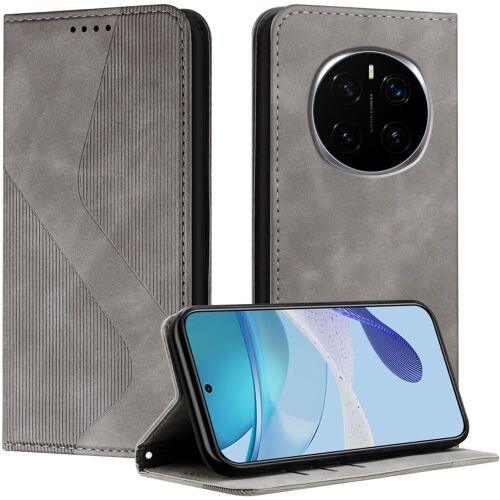 KAL-Coque Pour Honor Magic 7 Pro 5G, Housse En Cuir Honor Magic 7 Pro 5G, Cuir Portefeuille Housse Avec Magnétique Flip Étui À Rabat Case Etui Honor Magic 7 Pro 5G (Gris)