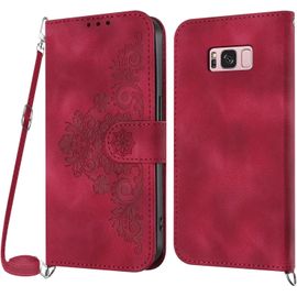 Kal-Coque Pour Samsung Galaxy S8 Plus Avec Cordon, Etui Pour Samsung S8 Plus Avec Cordon Collier, Housse En Cuir Pu Avec [Bandoulière Réglable] Lanyard Case Cover (Rouge)