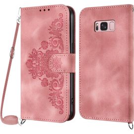 Kal-Coque Pour Samsung Galaxy S8 Plus Avec Cordon, Etui Pour Samsung S8 Plus Avec Cordon Collier, Housse En Cuir Pu Avec [Bandoulière Réglable] Lanyard Case Cover (Rose)