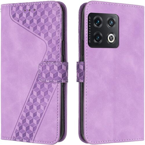 acdsgd-Coque pour Oneplus 10T 5G, Étui Housse Protection en Cuir PUPochette de PortefeuilleMagnétique, Antichoc Etui à Rabat pour Oneplus 10T 5G (Violet)