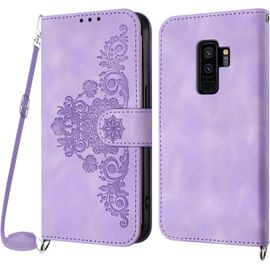 Kal-Coque Pour Samsung Galaxy S9 Plus Avec Cordon, Etui Pour Samsung S9 Plus Avec Cordon Collier, Housse En Cuir Pu Avec [Bandoulière Réglable] Lanyard Case Cover (Violet)
