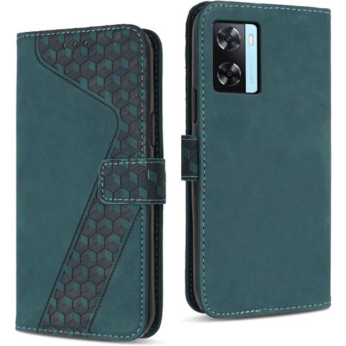 Kal-Coque Pour Oppo A57s / Oppo A57 4g, Étui Housse Protection En Cuir Pu [Pochette De Portefeuille] [Magnétique], Antichoc Etui À Rabat Pour Oppo A57s / A57 4g (Vert)