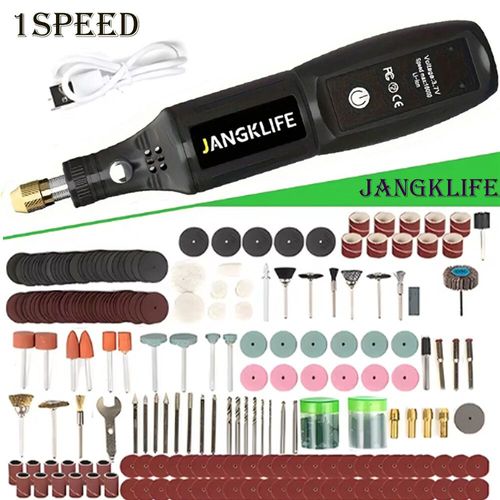 Kit d'outils rotatifs sans fil USB,stylo de gravure pour le travail du bois,bricolage pour bijoux,métal et verre,Mini perceuse sans fil,outil rotatif sans fil USB - Type JAUNE/NOIR
