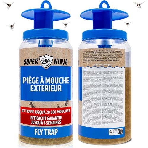 Piège à Mouche Extérieur ¿ Attrape Mouche avec Attractif Non Toxique,Attrape Jusqu¿à 20 000 Mouches,Piège Rechargeable pour 4 Semaines d¿Utilisation