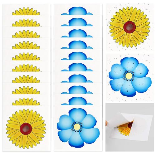 KALANKA-20 Pièces Mouches Piège Autocollant,Autocollants pour Mouches d'intérieur,Attrape Mouche Interieur,Tueur de Mouches Non Toxique et Inodore pour Intérieur