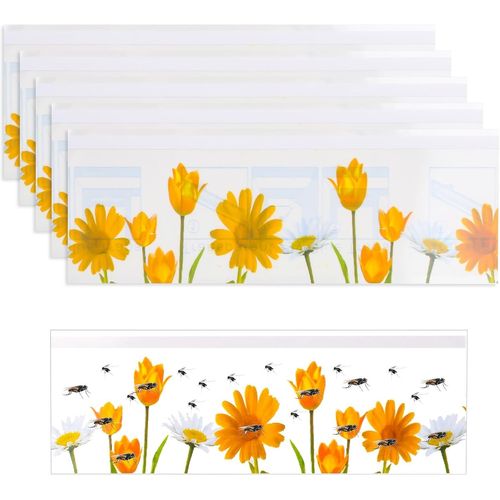 ASFASFq-30 Pièces Mouches Piège Autocollant de Fenêtre Piège à Mouche,Piège à Insectes Pièges Adhésifs Jaun pour Les Insectes Nuisibles D'intérieur,Tueur de Mouches Non Toxique et Inodore pour Intéri