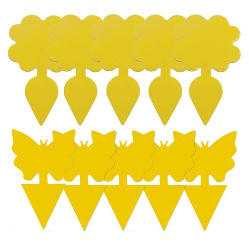 Pièges à mouches, Pièges à Insectes Autocollant Jaune Double FaceAttrape Mouches Sticky Papiers pour Plantes d'intérieur de jardin et plantes en pot contre plusieurs insectes (20 PCS)