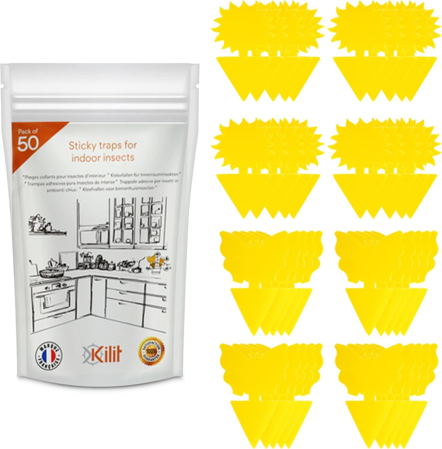 Pièges Anti Moucherons Interieur Essentials Recharges Pour Piège Lumineux Pour Moucherons, Mites, Mouches à Fruits Et Mouches(2 Appareils + 12 Recharges