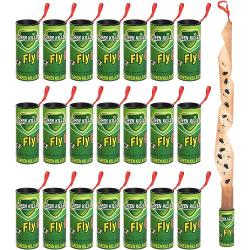 22Pcs Attrape Mouche Papier Vert, Anti Moucherons Interieur Cuisine - Anti Mouche - Ruban Mouche