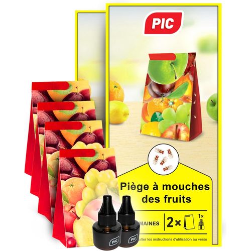 MAA-- Piège à Mouche des Fruits, 4 pièges à Colle avec 2 Attractifs - Anti Moucherons, Attrape Mouche Adapté à la Cuisine - Anti Moucherons Interieur