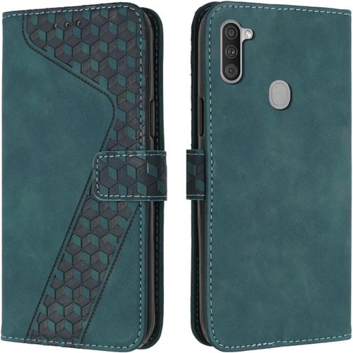 Coque Pour Samsung Galaxy A11 / Galaxy M11, ¿¿Tui Housse Protection En Cuir Pu [Pochette De Portefeuille] [Magn¿¿Tique], Antichoc Etui ¿¿ Rabat Pour Samsung A11 / M11 (Vert)