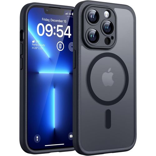 Coque Magnétique Pour Iphone 13 Pro Max 6,7 Pouces, Compatible Avec Magsafe, Protection De L'objectif Améliorée, Coque Mat Translucide Fine Antichoc, Noir