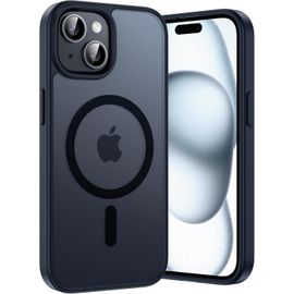 Wgwff-Coque Pour Iphone 13/14 / 15 / 16e,Compatible Avec Magsafe, Étui De Protection Antichoc, Résistante Aux Rayures Et À L'huile,Etui Translucide Mat Arrière Housse Fine Case, Noir
