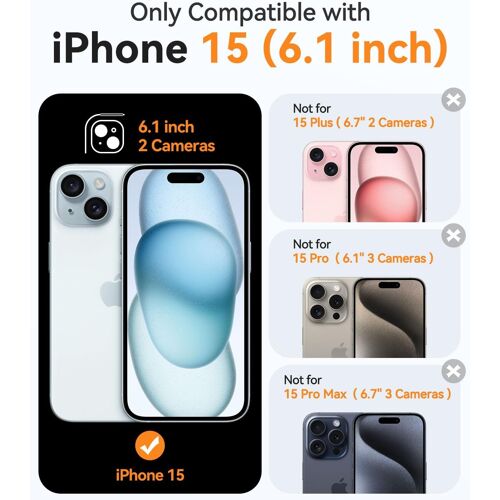 Coque Mat pour iPhone 15 6,1 Pouces, Protection Complète de l'appareil Photo, [Toucher Doux et Soyeux] Fond Mat Translucide, Rose