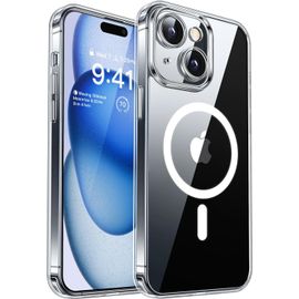 Mab-Coque Magnétique Pour Iphone 15 Plus 6,7 Pouces, Compatible Avec Magsafe, [Protection Complète De L'appareil Photo] Housse Étui De Protection Antichoc - Transparente