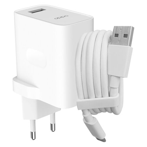 Chargeur Officiel Oppo Usb 30w Avec Câble Usb Vers Usb-C Blanc
