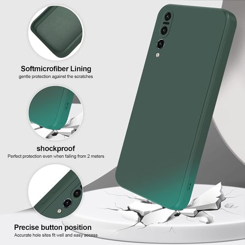 Senior-Coque Pour Huawei P20 Pro Case En Silicone, Etui De Protection Antichoc Etui Housse Silicone Ultra-Mince Avec Couche Intérieure En Fibre Et Protection Pour Caméra, Vert[L1187]