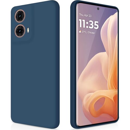 Coque pour Motorola Moto G85 5G Case en Silicone, Etui de Protection Antichoc Etui Housse Silicone Ultra-Mince avec Couche Intérieure en Fibre et Protection pour Caméra, Bleu