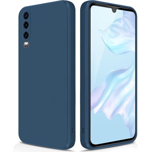 Kal-Coque Pour Huawei P30 Case En Silicone, Etui De Protection Antichoc Etui Housse Silicone Ultra-Mince Avec Couche Intérieure En Fibre Et Protection Pour Caméra, Bleu