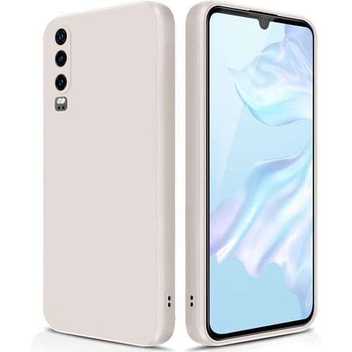 Ppdaz-Coque Pour Huawei P30 Case En Silicone, Etui De Protection Antichoc Etui Housse Silicone Ultra-Mince Avec Couche Intérieure En Fibre Et Protection Pour Caméra, Blanc