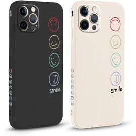 2 Pièces Coque Pour Apple Iphone 12 Pro 6.1"",Etui Avec Joli Et Beau Motif Souriant Dessin Latéral Mignon Case Givré Souple Housse Téléphone Antichoc En Souple Fille Cadeau Anti-Chu[Hou992405]