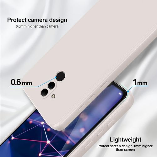 Coque Pour Huawei Mate 20 Lite Case En Silicone, Etui De Protection Antichoc Etui Housse Silicone Ultra-Mince Avec Couche Intérieure En Fibre Et Protection Pour Caméra, Blanc