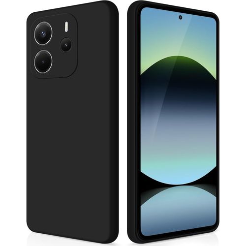 Kal-Coque Pour Xiaomi Redmi Note 14 4g Case En Silicone, Protection Antichoc Etui Housse Silicone Ultra-Mince Avec Couche Intérieure En Fibre Et Protection Pour Caméra, Noir