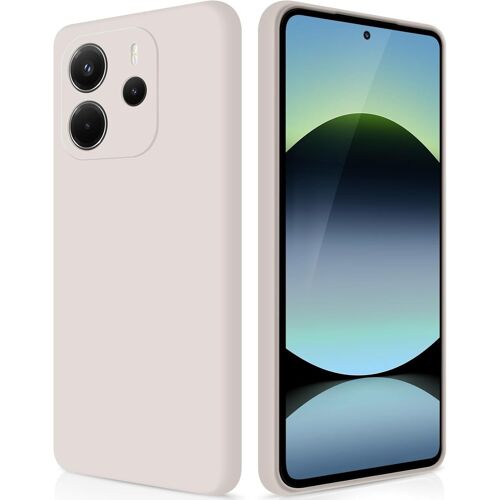 KAL-Coque Pour Xiaomi Redmi Note 14 4G Case En Silicone, Protection Antichoc Etui Housse Silicone Ultra-Mince Avec Couche Intérieure En Fibre Et Protection Pour Caméra, Blanc