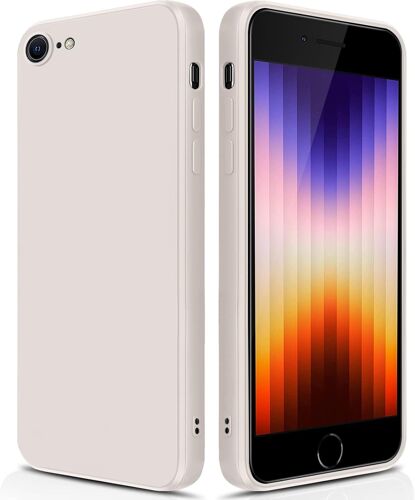 ERYI-Coque Pour Iphone 7/8, Iphone Se 3/2 (Modèle 2022/2020) Case En Silicone, Etui De Protection Antichoc Etui Housse Silicone Avec Couche Intérieure En Fibre Et Protection Pour Caméra, Blanc