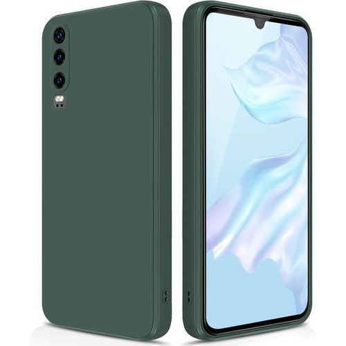 Kal-Coque Pour Huawei P30 Case En Silicone, Etui De Protection Antichoc Etui Housse Silicone Ultra-Mince Avec Couche Intérieure En Fibre Et Protection Pour Caméra, Vert