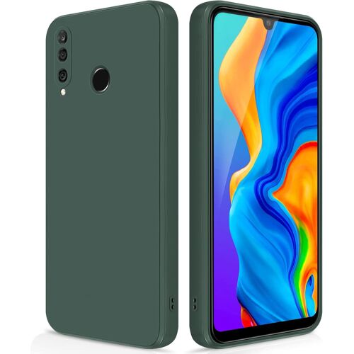 KALANKA-Coque pour Huawei P30 Lite Case en Silicone, Etui de Protection Antichoc Etui Housse Silicone Ultra-Mince avec Couche Intérieure en Fibre et Protection pour Caméra, Vert