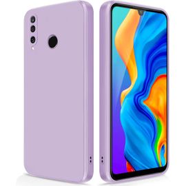 Coque pour Huawei P30 Lite Case en Silicone, Etui de Protection Antichoc Etui Housse Silicone Ultra-Mince avec Couche Intérieure en Fibre et Protection pour Caméra, Violet