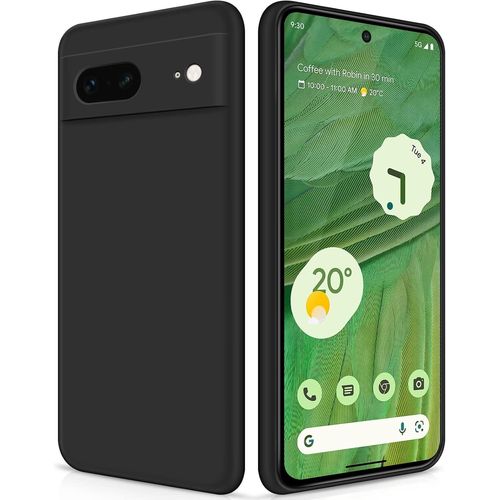 Coque Pour Google Pixel 7 Case En Silicone, Coque Antichoc Etui Housse Silicone Ultra-Mince Avec Couche Intérieure En Fibre Et Protection Pour Caméra, Noir