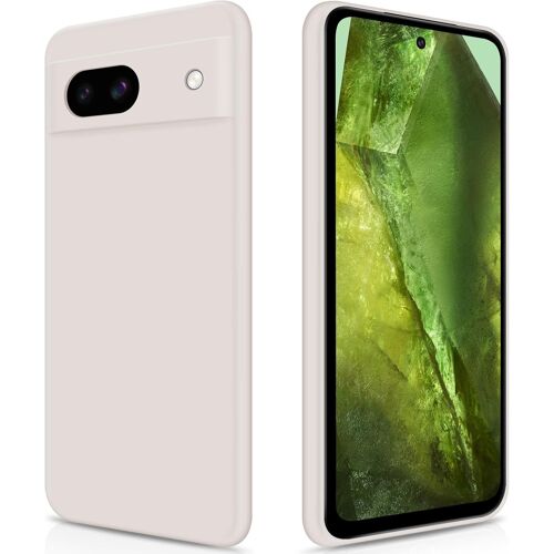 KAL-Coque Pour Google Pixel 8A Case En Silicone, Etui De Protection Antichoc Etui Housse Silicone Ultra-Mince Avec Couche Intérieure En Fibre Et Protection Pour Caméra, Blanc