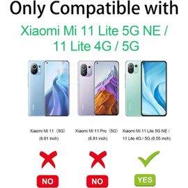 TIANYI-Coque avec Cordon pour Xiaomi Mi 11 Lite 5G NE / 11 Lite 4G / 5G 6,55"", Collier Réglable Téléphone Étui Lanyard Case Transparent Souple Silicone TPU Housse Antichoc Protection Cover, Jaune