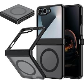 Eryi-Coque Magnétique Pour Samsung Galaxy Z Flip 7 Compatible Avec Magsafe,Protection De Charnière, Etui Translucide Mat Arrière Housse Fine Antichoc (Noir)