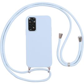 Trahoo-Coque Pour Xiaomi Redmi Note 11/Note 11s Avec Cordon,Etui Silicone Souple Antichoc Housse Avec Collier Bandoulière Chaîne Lanière,Téléphone Étui Case Cover Pour Xiaomi Redmi Note 11 6.43"", Ble