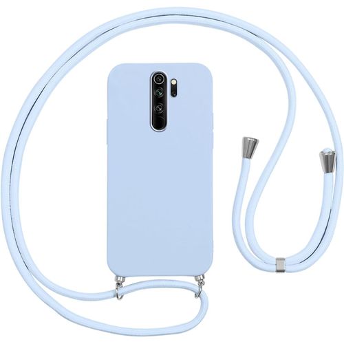 Kal-Coque Pour Xiaomi Redmi Note 8 Pro Avec Cordon,Etui Silicone Souple Antichoc Housse Avec Collier Bandoulière Chaîne Lanière,Téléphone Étui Case Cover De Protection Pour Redmi Note 8 Pro,Bleu